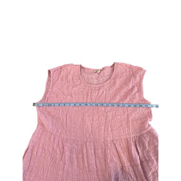 Knox Rose Dress XL Pink Short Sleeve Gauze Lightweight Pastel Tiered Casual - Picture 7 of 8